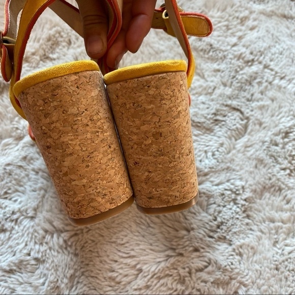 anthropologie piped platform heels cork leather 11 - Picture 11 of 11